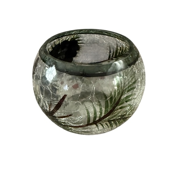 Vintage 3D Pinecone Crackle Glass TeaLight Votive Candle Holders. - Picture 4 of 9